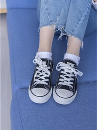 BoBoSocks袜啵啵 NO.080 小甜豆-帆布鞋、白棉袜、肉丝（花絮版）(33)
